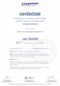 Certifikát - Druhy pojištění velkých rizik